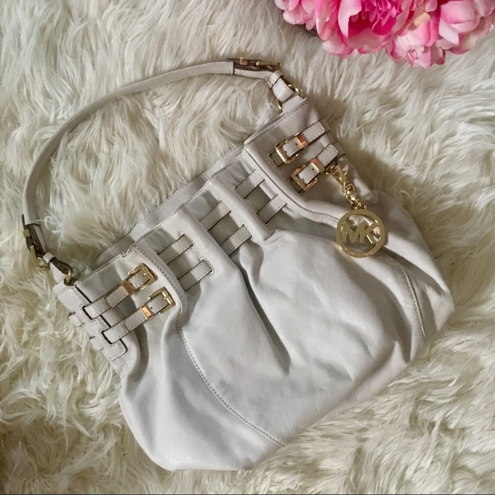 Michael Kors White Leather Slouchy Bag